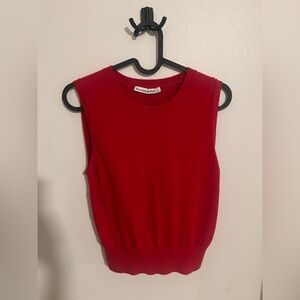 Abercrombie and Fitch Women's Red Knit Vest Small